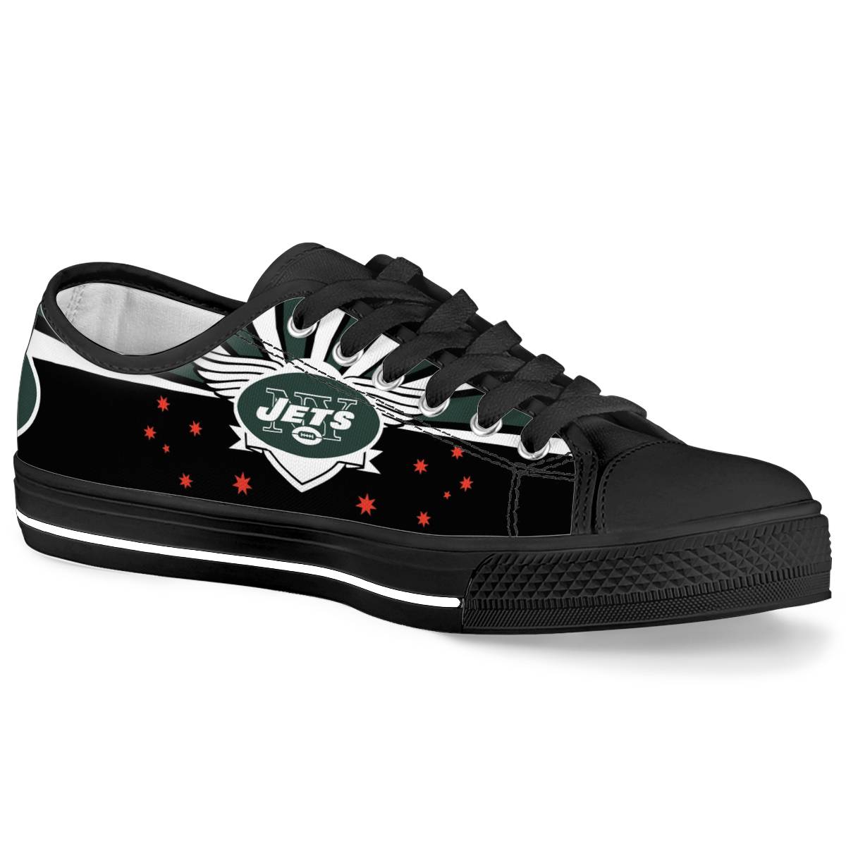 Women's New York Jets Low Top Canvas Sneakers 004